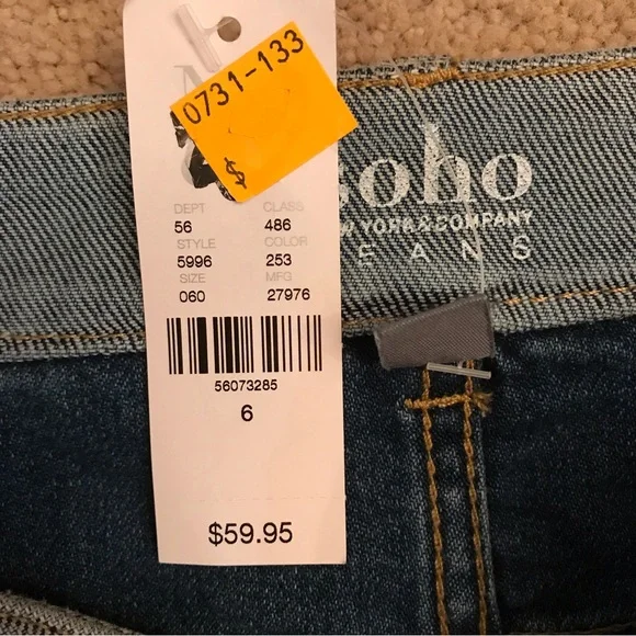 Soho Color Block Denim Skirt NEW Womens Size 6 Blue Distressed Raw Hem - Picture 10 of 13